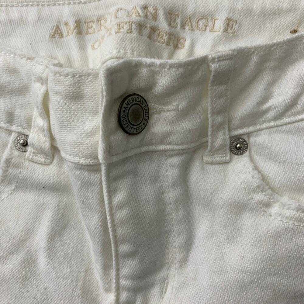 White Denim Jean Shorts American Eagle Stretch Size 0 - Picture 4 of 5